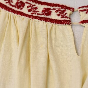 1930s/1940s Hungarian Folk Hand Crocheted Lace Red Embroidery Peasant Blouse Top image 8