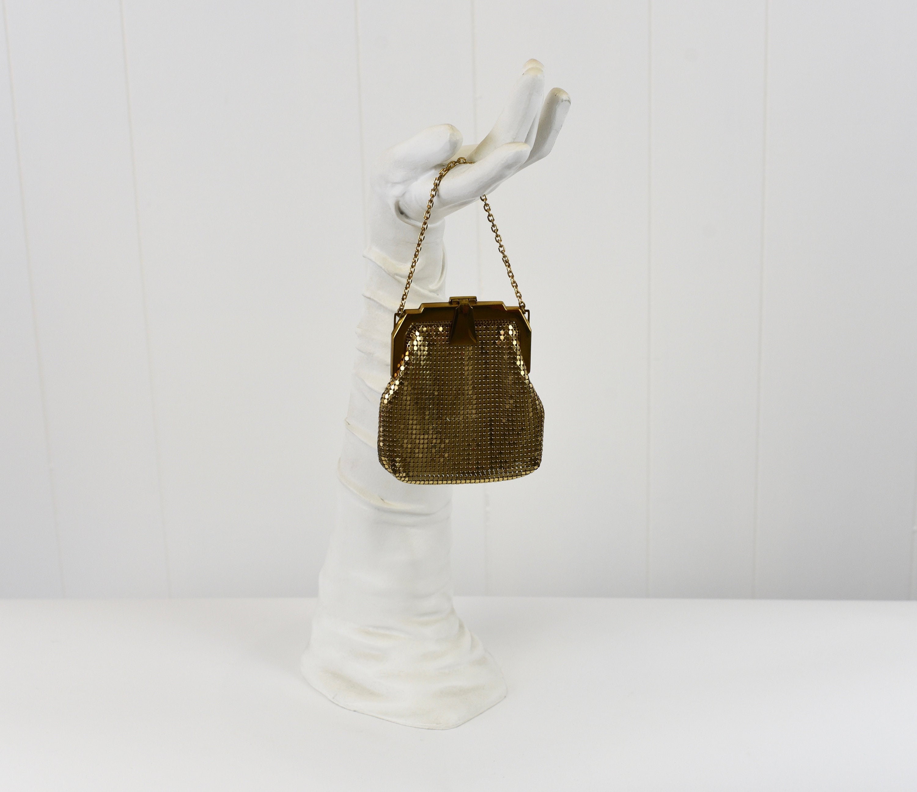 1940s Whiting & David Gold Metal Mesh Purse - Etsy