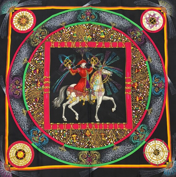 Vintage 1987 Hermes Feux D'artifice Fireworks Michael Duchene 90cm