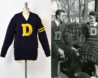 1950s Letterman Swimming Team Sweater Number 69