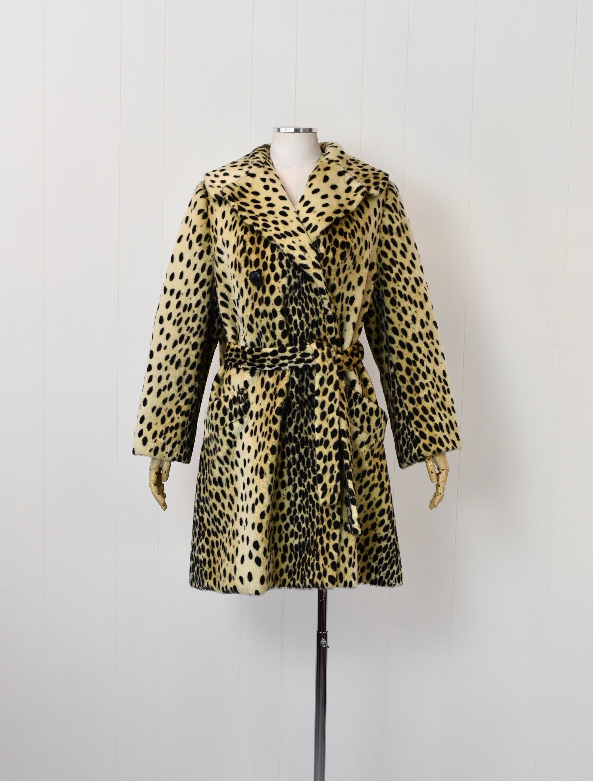 1960s/1970s Cheetah Print Faux Fur Coat Jacket - Etsy