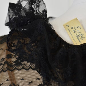 1960s Black & Nude Nylon Peignoir Set image 10