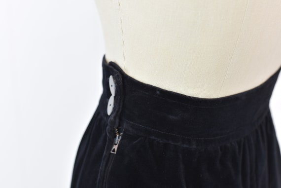 1980s Yves Saint Laurent Black Velvet Pencil Skirt - image 9