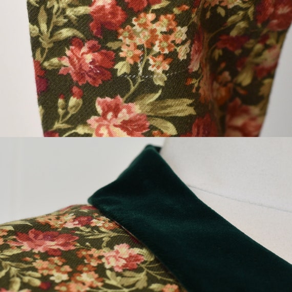 1980s Laura Ashley Green Floral Rose Print Cottag… - image 10