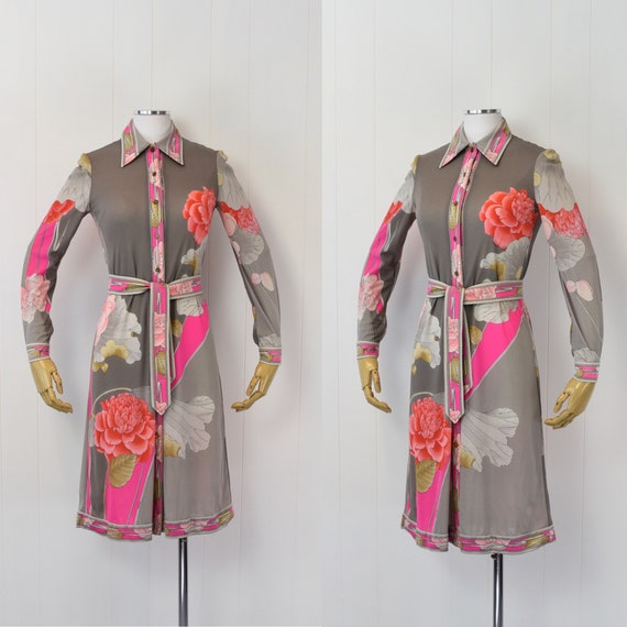 1970's Leonard of Paris Floral Dress