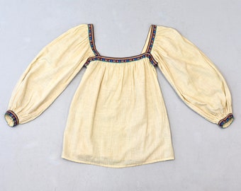 RARE 1970s Yves Saint Laurent Rive Gauche Embroidered Peasant Style Boho Blouse