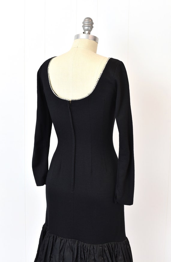 1960s Black Rhinestoned Party Dress - image 8