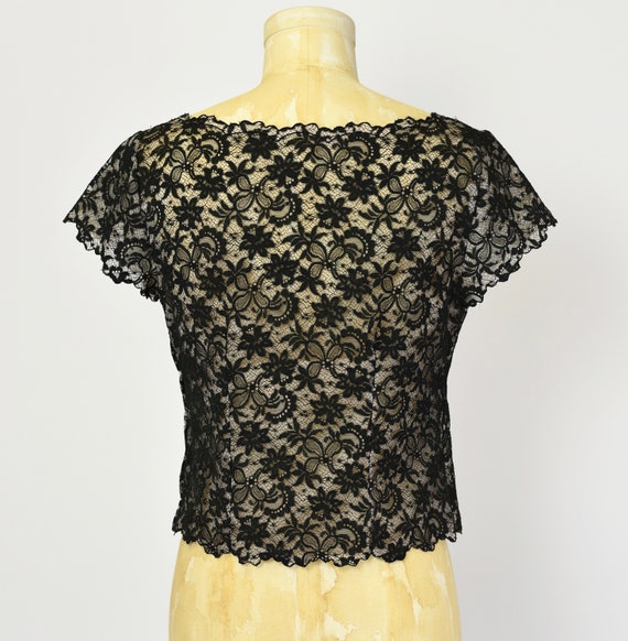 1950's Black Lace Blouse - image 7