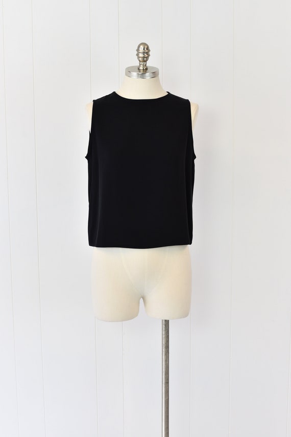 NOS 1990s Dusan Black Silk Blouse