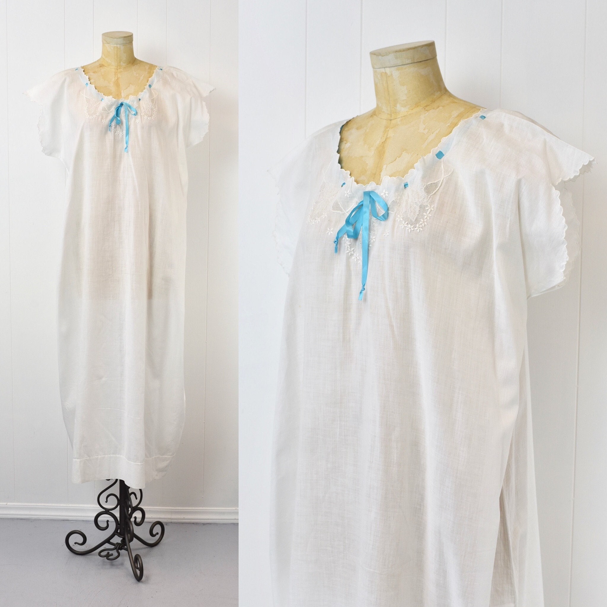 Vintage Style White Cotton Nightgown – The PJ's Company