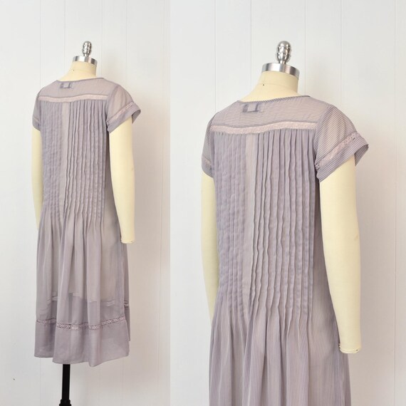 1980s does 1920s Albert Nipon Purple Striped Shee… - image 8