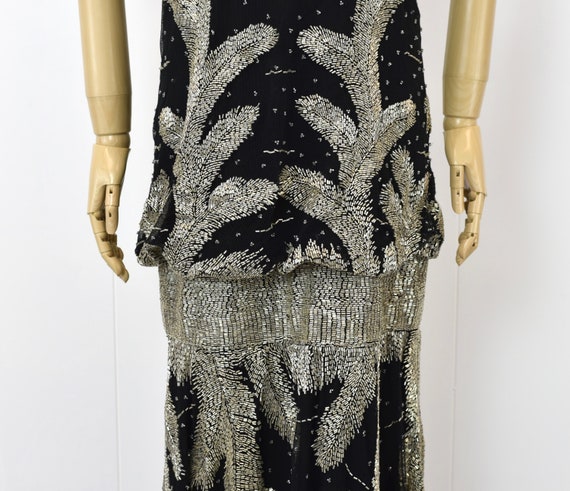 RARE 1980s does 1920s Carlota Alfaro Black Silver… - image 3