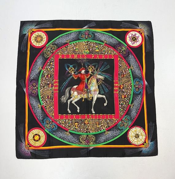 値下げ★HERMESカレ90 FEUX D'ARTIFICE 1987エルメス Vintage 1987 Hermes Feux D'artifice Fireworks Michael Duchene 90cm