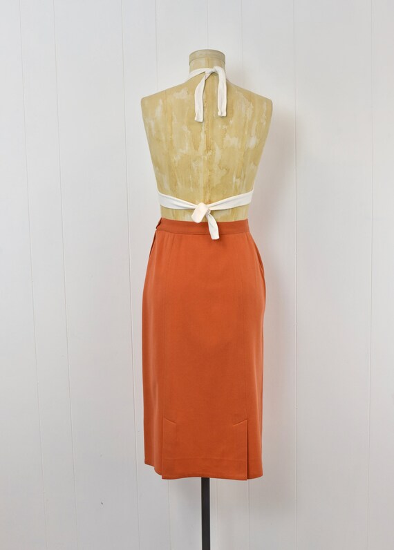 1950s Pendleton Orange Wool Classic Pencil Wiggle… - image 9