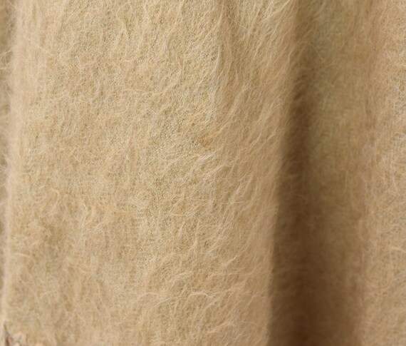 1970s Mohair Wool Tan Light Brown Mohair Fringe P… - image 10