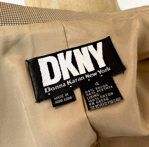 1990s DKNY Donna Karan New York Brown Houndstooth… - image 10