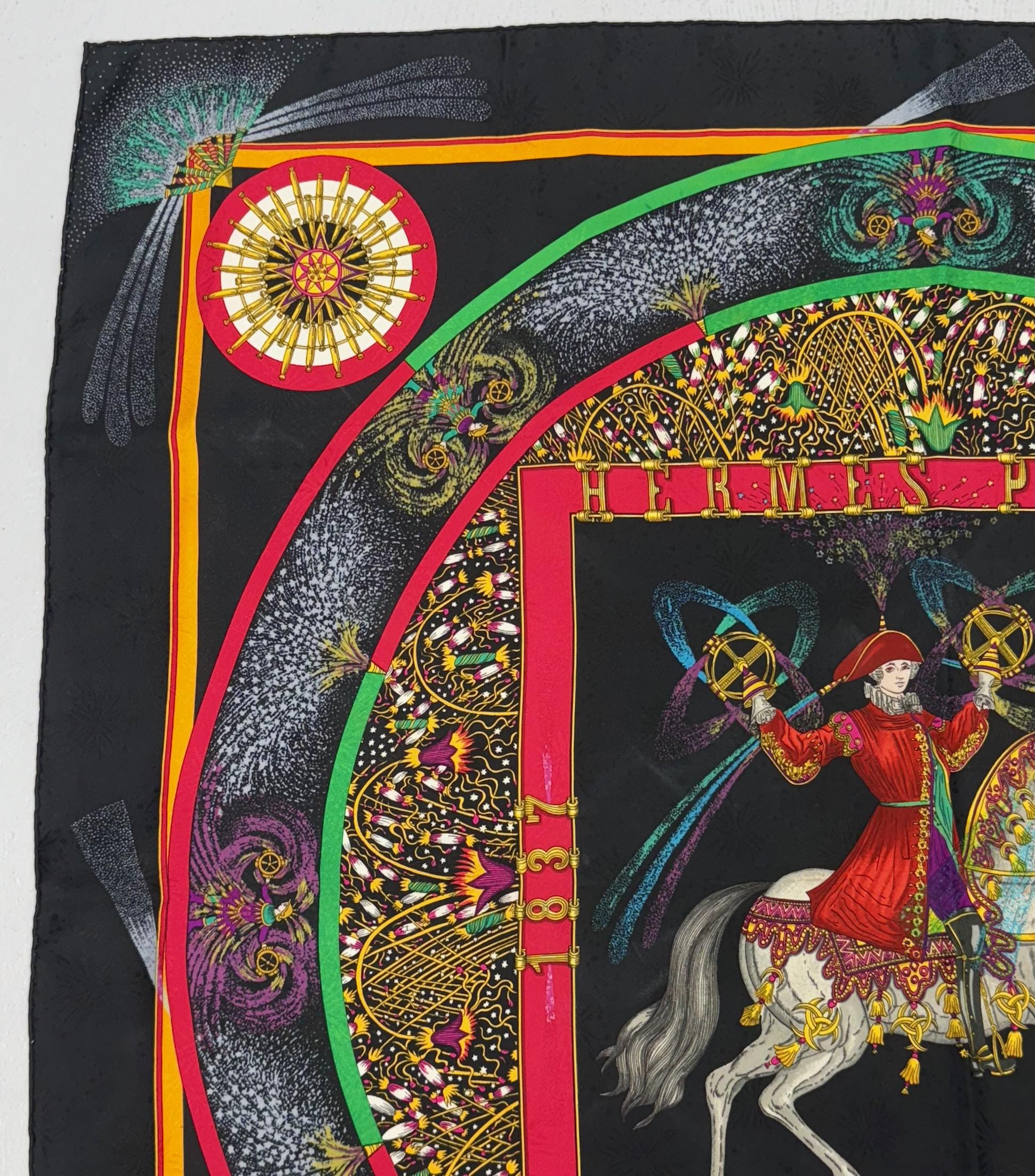Vintage 1987 Hermes Feux D'artifice Fireworks Michael Duchene 90cm