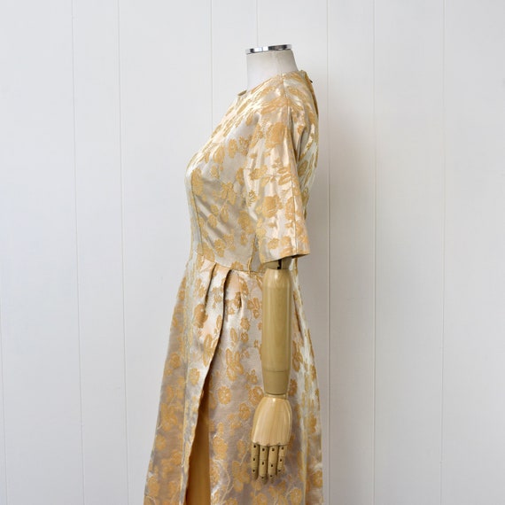 1950s/1960s Gold Metallic Floral Brocade Cocktail… - image 5