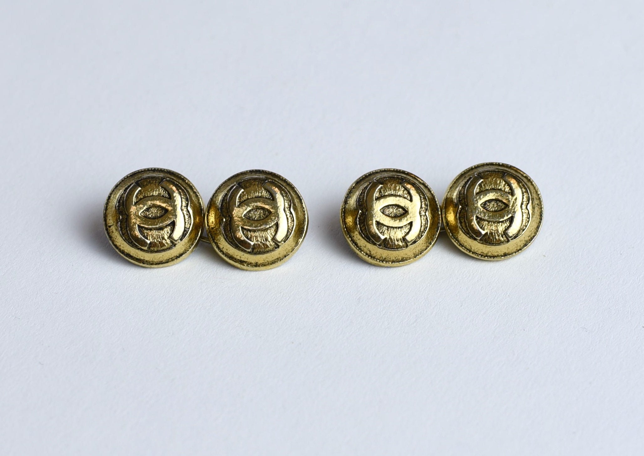 1980s Chanel Cuff Links Signed 