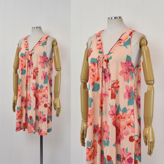 1960s/1970s Peach Floral Gossard Artemis Nylon Ro… - image 8