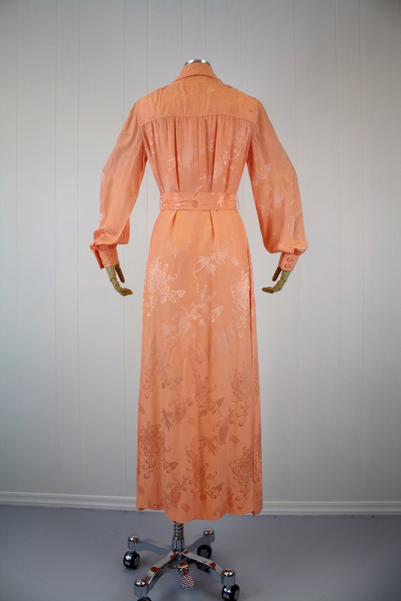 1970s Rizkallah for Malcolm Starr Peach Dressing … - image 4