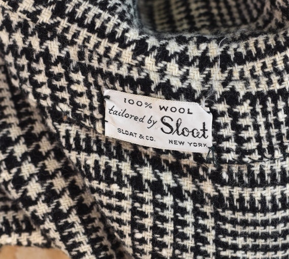 1960s Houndstooth Print Sloat & Co Wool Mod Shift… - image 9