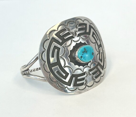 1960s/1970s Turquoise Sterling Silver Concho Nati… - image 6