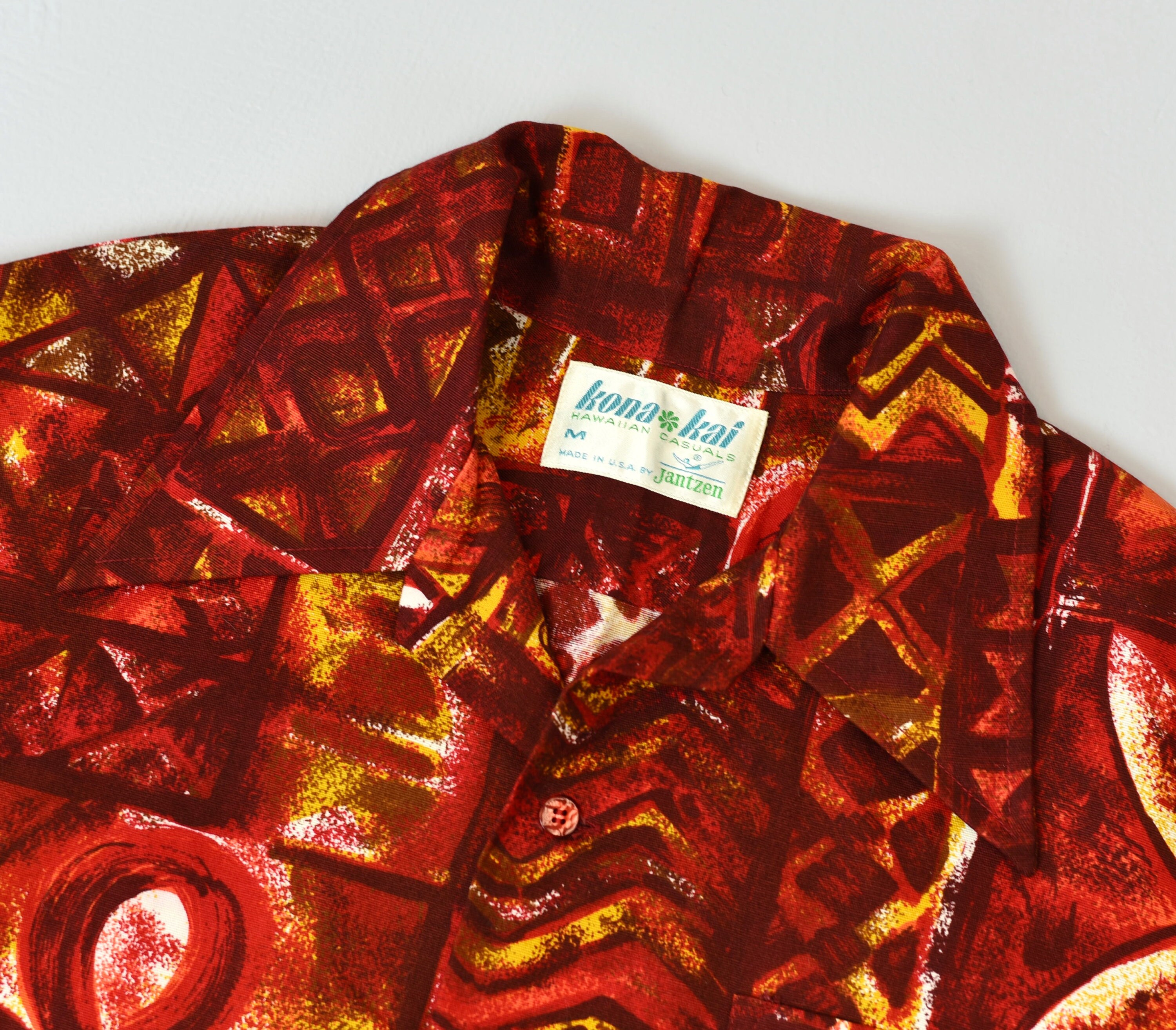 1970s Kona Kai Jantzen Red Hawaiian Shirt - Etsy