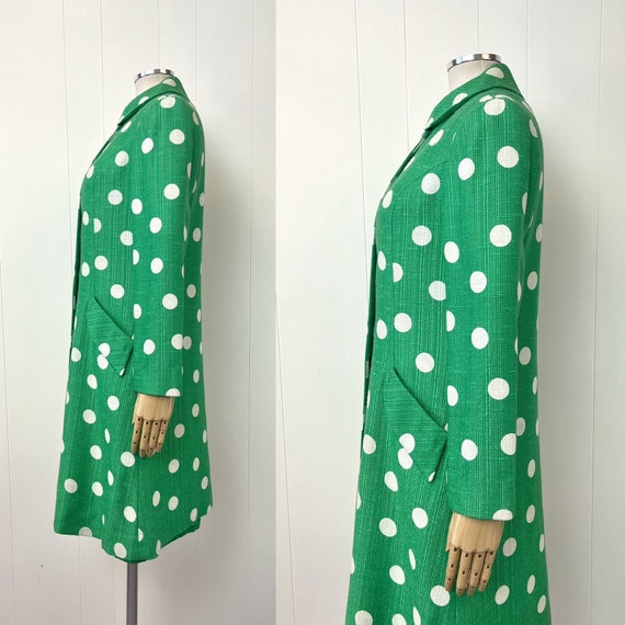 1960s Green White Polka Dot Loom and Needle Lexin… - image 3