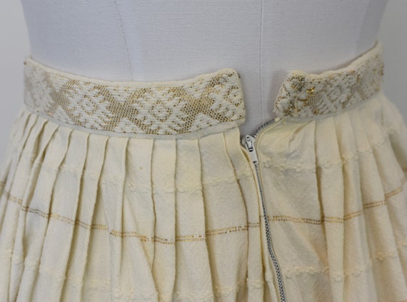 1950s Cream & Gold Metallic Embroidered Guatemala… - image 8