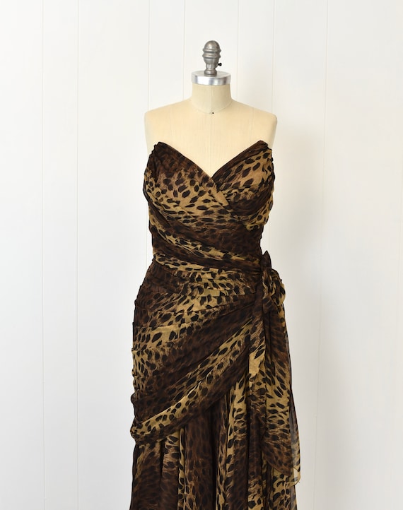 1980s Tadashi Cheetah Leopard Animal Print Party … - image 2