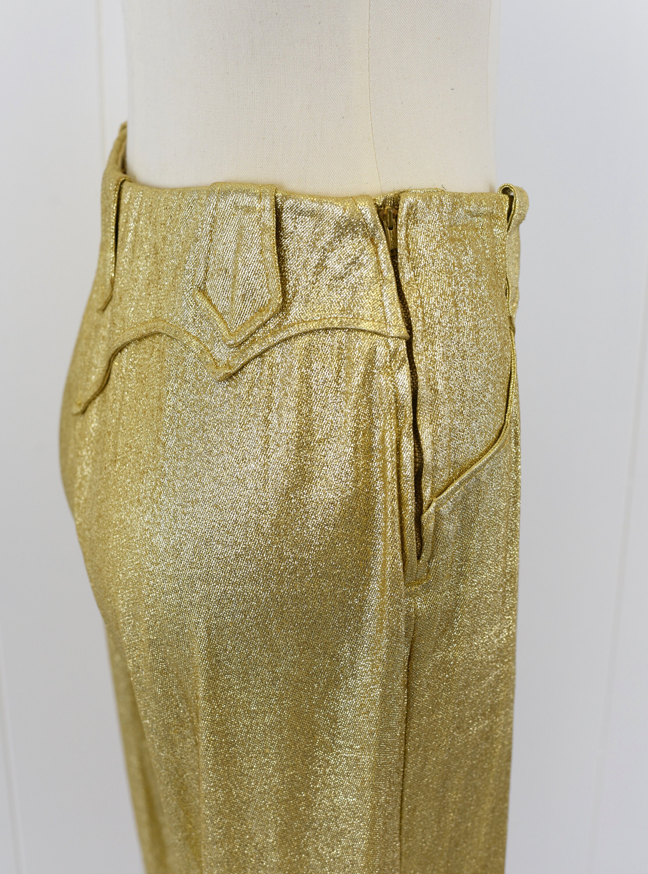 gold lurex pants