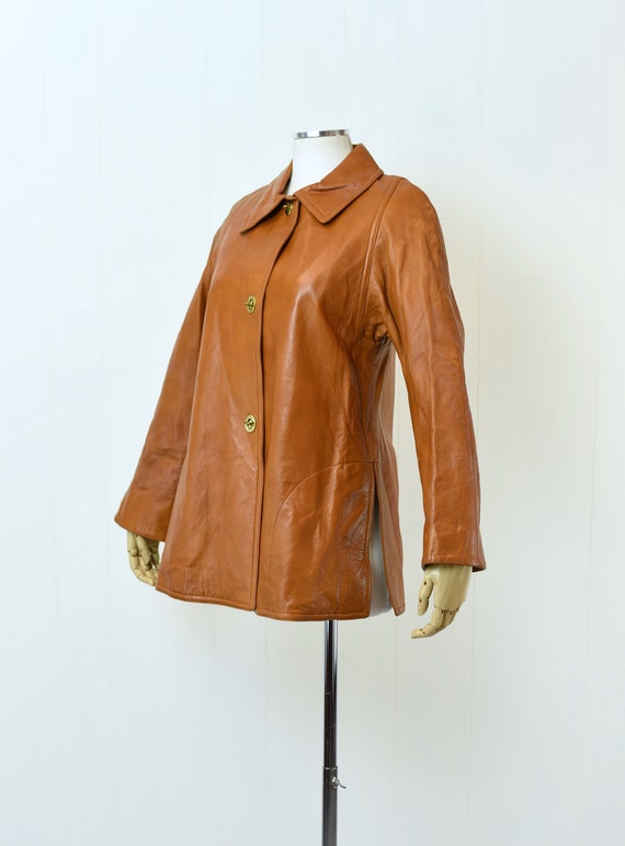 1960s Bonnie Cashin Sills Brown Leather Jacket Co… - image 4