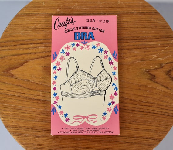 NOS 1950s Circle Stitched Cotton Craft's Bra Size 32A Brand New in Original  Box 