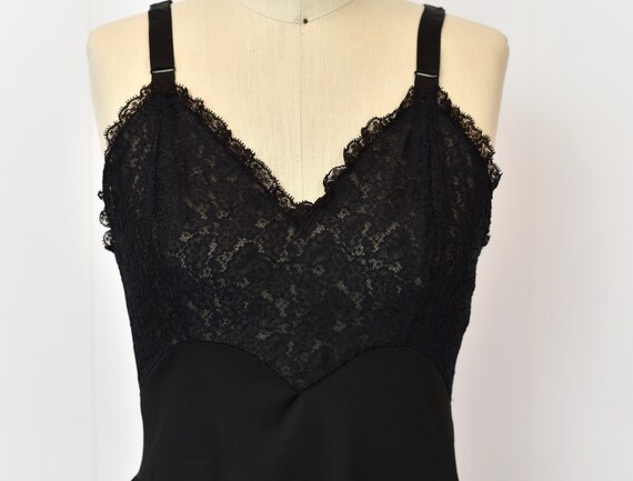 1950s/1960s Black Lace Seamprufe Pleated Boudoir … - image 4