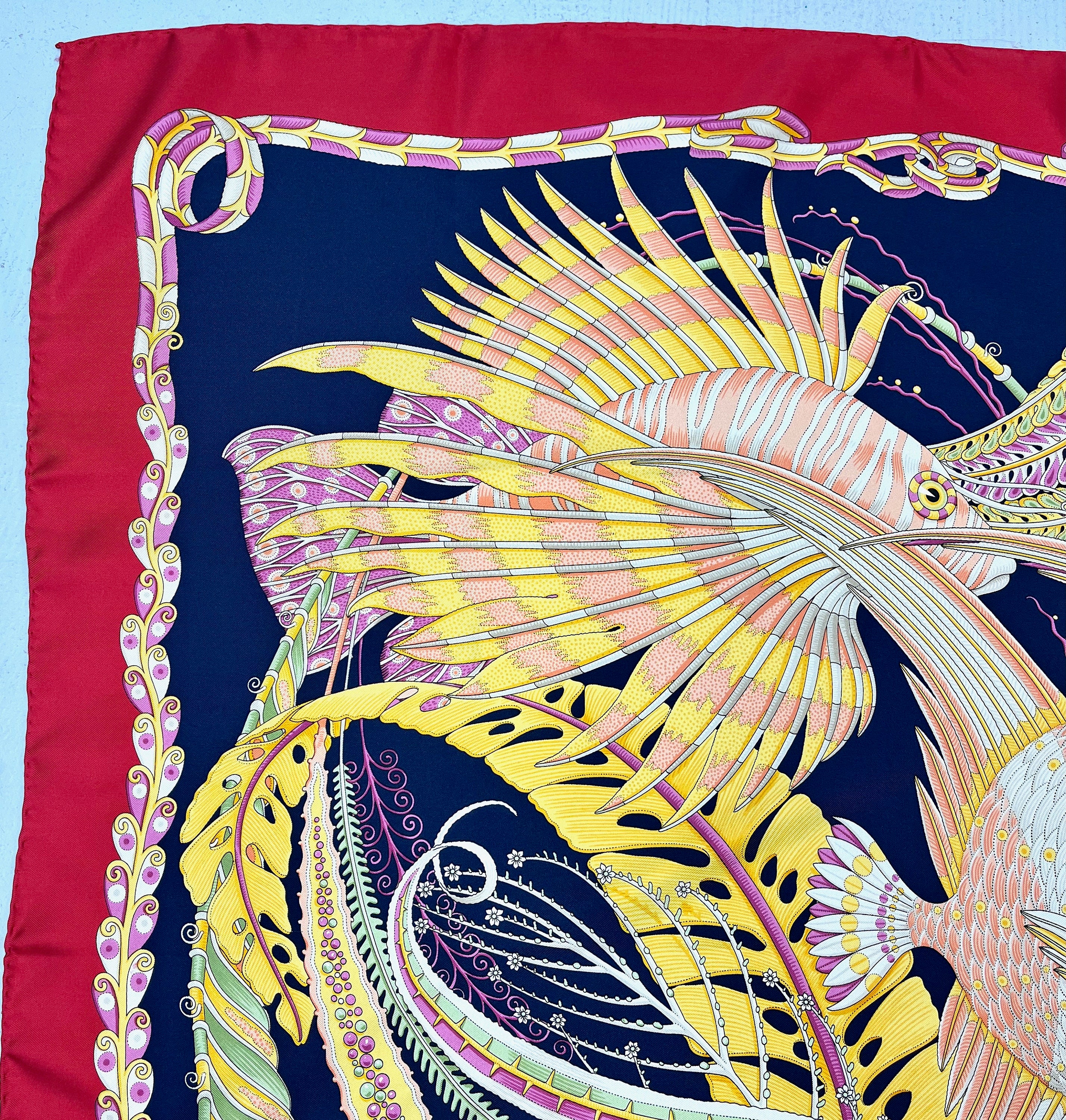 Vintage Salvatore Ferragamo Fish Angelfish Aquatic Ocean Red