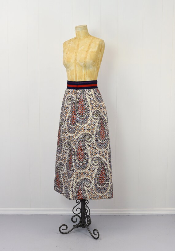 1970s Morton Myles Paisley Maxi Skirt - image 3