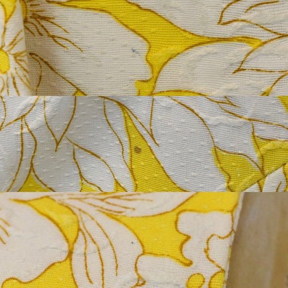 1960s Serbin of Florida Yellow White Floral Print… - image 10