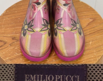 Vintage Emilio Pucci Pink Floral Psychedelic Patterned Rubber