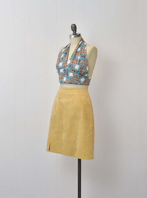 1970s Tan Camel Ultra Suede Skirt - image 3