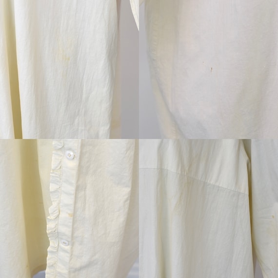 Antique 1900s White Cotton Ruffled Boudoir Nightg… - image 10