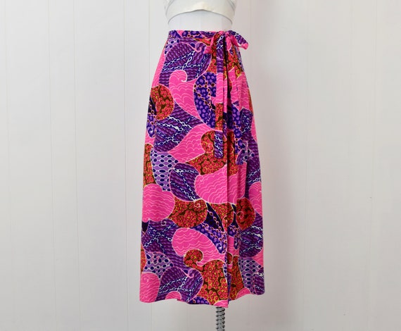 1960s/1970s Psychedelic Pink Purple Hawaiian Tiki… - image 2