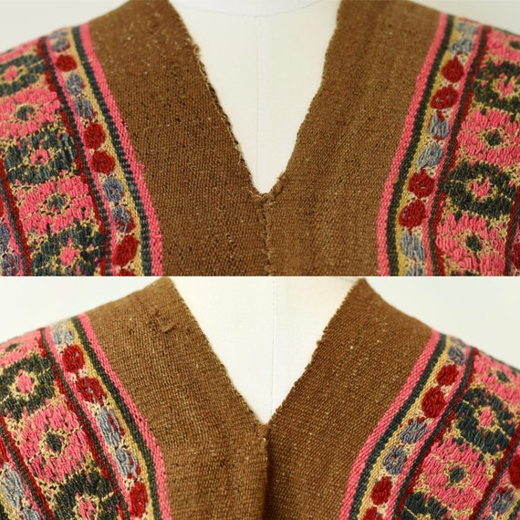 1970s Floral Artisan Made Poncho - image 10
