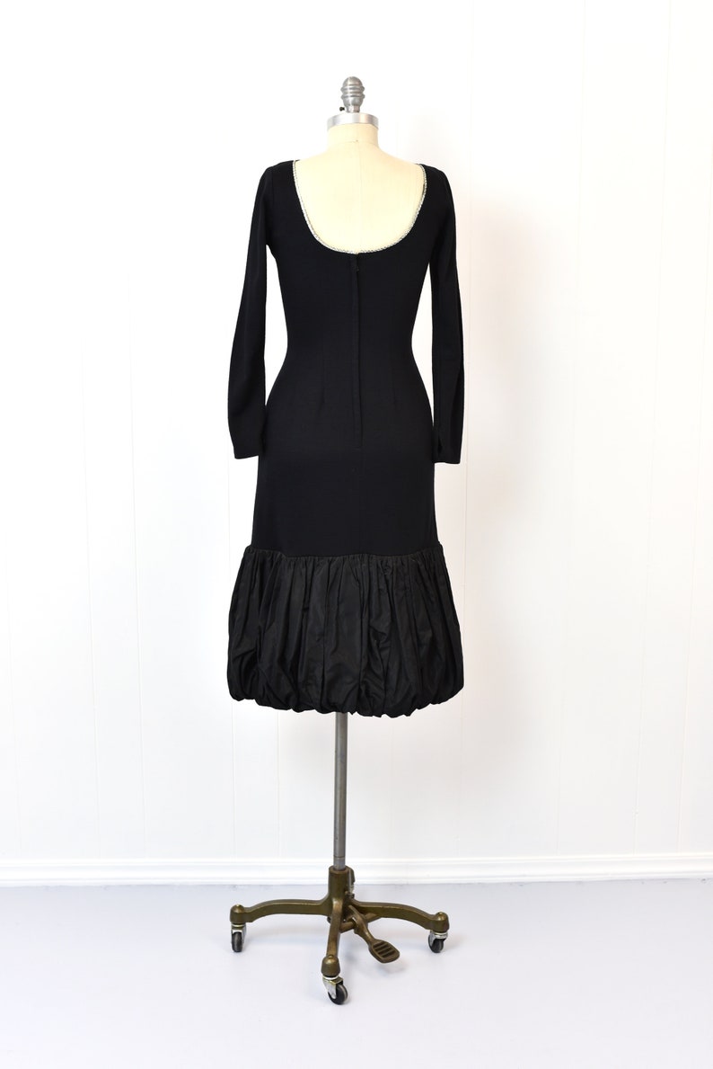 1960s Black Rhinestoned Party Dress image 5