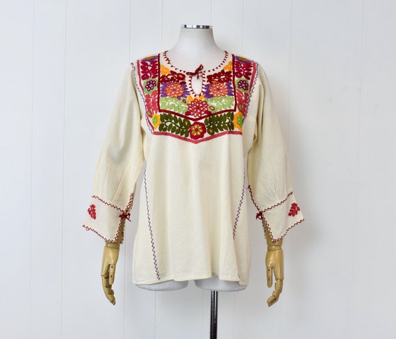 1960s/1970s Floral Embroidered Penny Lane Boho Hippie