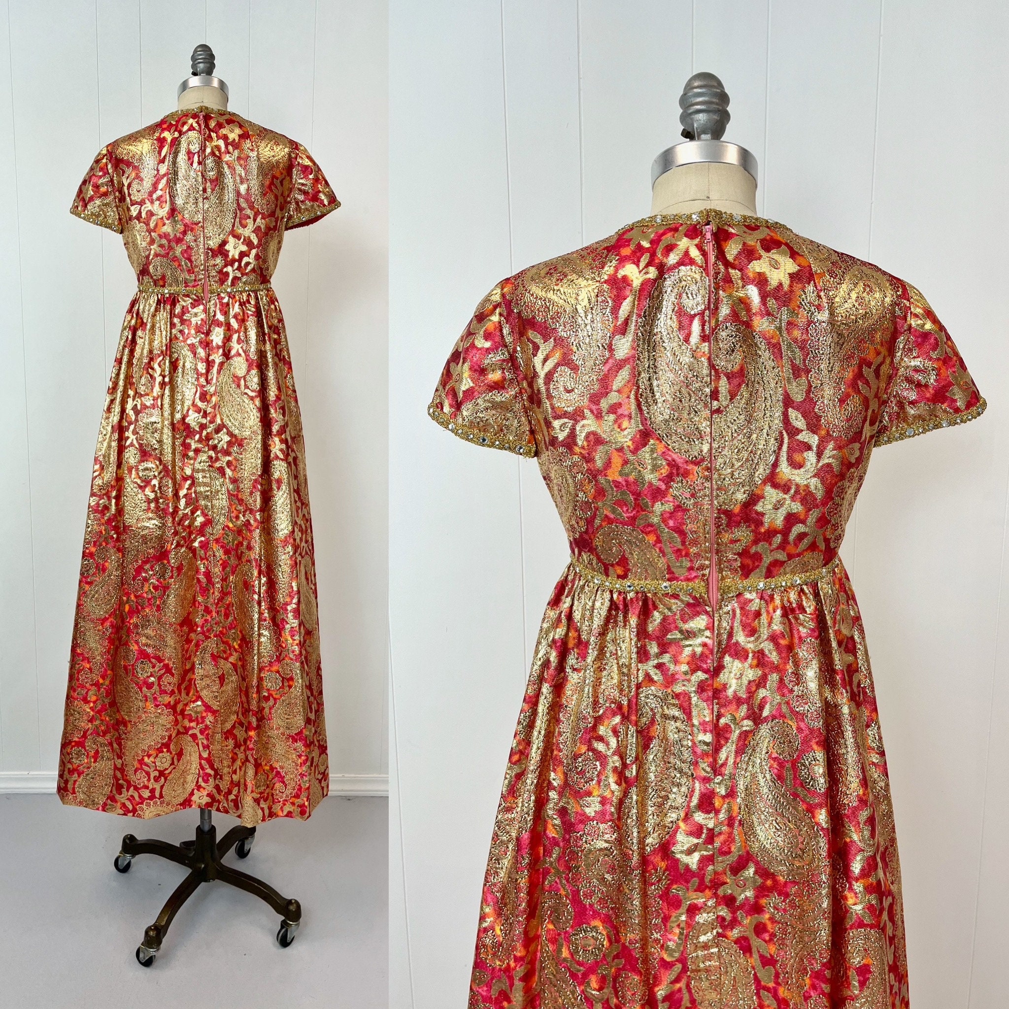 1960s/1970s Malcolm Starr by Rizkallah Red & Gold Metallic 1960s/1970s Malcolm Starr by Rizkallah Red & Gold Metallic