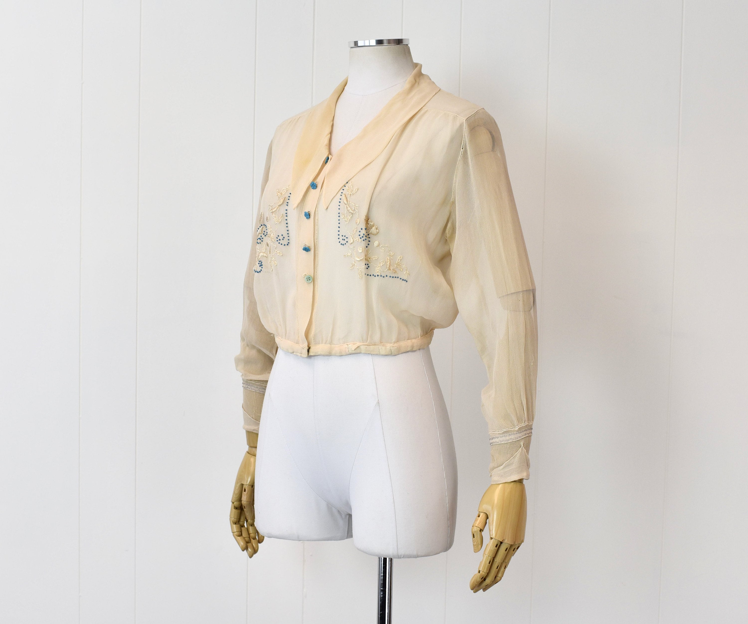 sheer ivory blouse