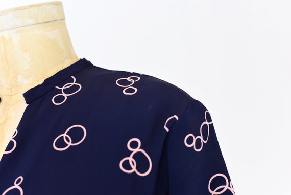 1940s Navy & Pink Day Dress - image 9