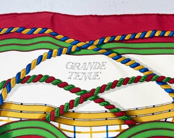 Vintage Hermes Paris Grande Tenue Henri D'origny Red Green Emblem
