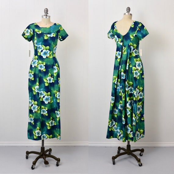 NOS 1960s Ui-Maikai Hibiscus Floral Hawaiian Dress - image 1